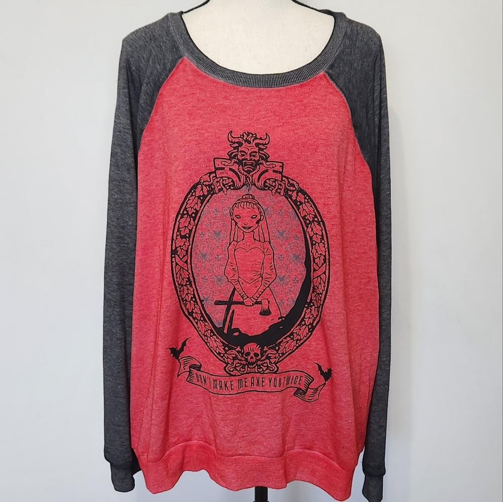 Constance Hatchaway Haunted Mansion Disney Graphic Tee Sweatshirt Red Black 2X